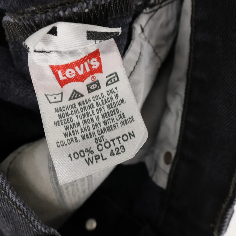 Levis 501 Jeans Mens 36x32 Black Straight Leg Button Fly Denim Original Fit